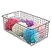 mDesign Metal Wire Bathroom Storage Basket Organizer with Handles for Organizing Master or Guest Bathrooms, Linen, Hallway, or Entryway Closets, Bedroom, or Laundry Room - Concerto Collection - Bronze