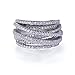 Rhodium Plated Sterling Silver Intertwined Design CZ Right Hand Ring 13.5mm
