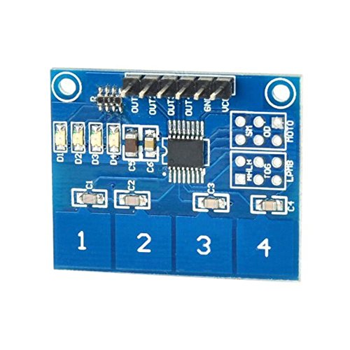 TTP226 Capacitive Touchpad Sensor Key Switch Module Board with 4 Channels and Status Indicator LEDs from Optimus Electric - Thumbnail 3