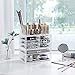 SONGMICS Makeup Organizer 3 Pieces Set Cosmetic Storage Jewelry Display Case 8 Drawers Clear UJMU08T