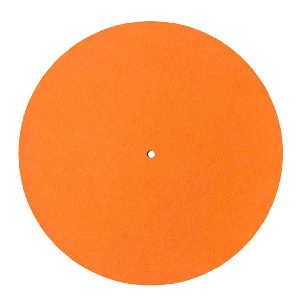 zijianZZJ Turntable Mat Felt Slipmat for Vinyl Record Players, Anti-Vibration, 12'', Orange