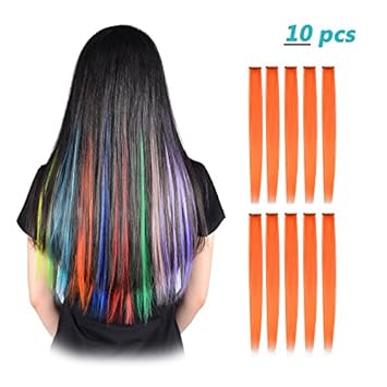 Amazon Com Feshfen Colored Clip In Hair Extensions Colorful