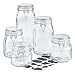 VonShef Set of 5 Clip Top Glass Storage Preserving Jars - With 10 Reusable Stickers & 1 anti-dust Chalk