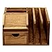MyGift Rustic Brown Wood Desktop Organizer with Drawer, Mail Sorter, Sticky Note Pad Holder, Wooden Desk Storage Caddy for Office/Home