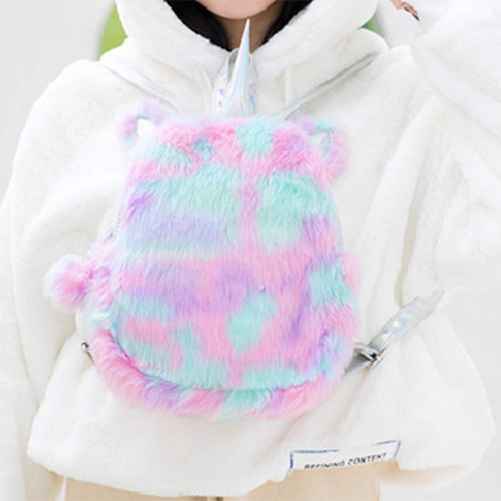 Fanovo Cute Plush Unicorn Backpack, Mini Unicorn Backpack, 3D Unicorn Backpack, Soft Rainbow Backbag Sweet Girls Daughter Gifts 12 inch Bag (Style 1)