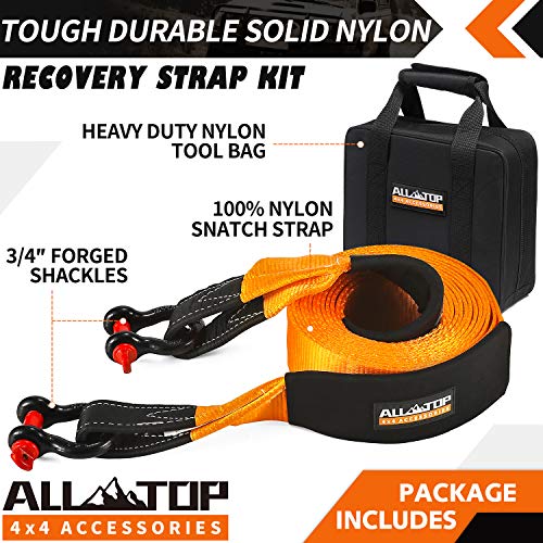 ALLTOP Extreme Duty Tow Strap Recovery Kit 4inch x 20ft (46,500lbs