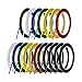 18 Rolls Whiteboard Pinstripe Tape, 1/8’’ Wide Thin Grid Graphic Art Tapes, 216.5 ft Long Each Tape, 7 Colors