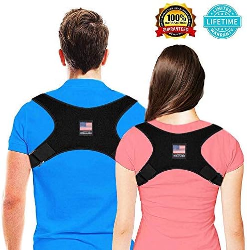 Back Posture Corrector for Men and Women - Comfortable Upper Back Brace Clavicle Support Device for Thoracic Kyphosis and Shoulder - Neck Pain Relief (26"-48")
