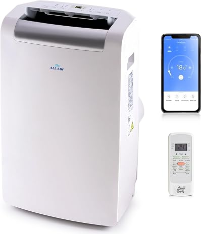 ALL AIR 12000 BTU Portable Air Conditioner Dehumidifier WiFi Timer 17-35C