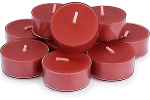 DEYBBY Scented Tealight Candles, Long Lasting Soywax Tea Candle Used for All of Holders|Clear Cup|12 Counts|Up to 4 Hour Burn Time|Apple