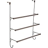 Franklin Brass 193153-CBZ Over the Door Triple Towel Rack with Hooks, Classic Bronze