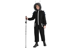 Haloumoning Boys One Piece Dinosaur Snowsuits Kids Hooded Waterproof Winter Outdoor Overalls Snowboarding Ski Suits 5-14Y