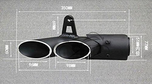 MGOD 38-51 mm Universal Motorcycle Exhaust Pipe Dual Tail Outlet Pipe Slip On Dirt Street Bike Motorcycle