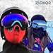 ZIONOR XA Ski Snowboard Snow Goggles for Men Women Anti-fog UV Protection Spherical Dual Lens Design (VLT 8.4% Black Frame Polarized Silver Lens)