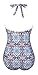 UniSweet Women's High Neck Halter Backless Keyhole One Piece Swimsuit