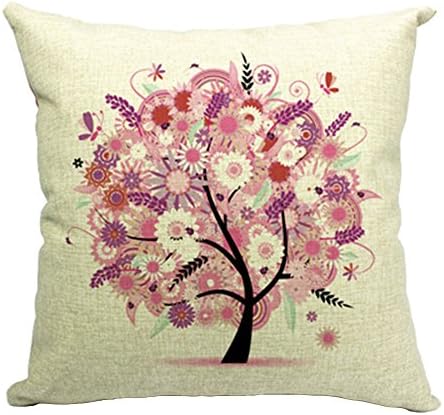 Hflove Creative Pastoral Life Tree Cushion Sofa Bed Backrest (pattern 2)
