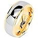 100S JEWELRY Tungsten Rings for Men Women Wedding Band Two Tones Gold Silver Engagement Sizes 6-16