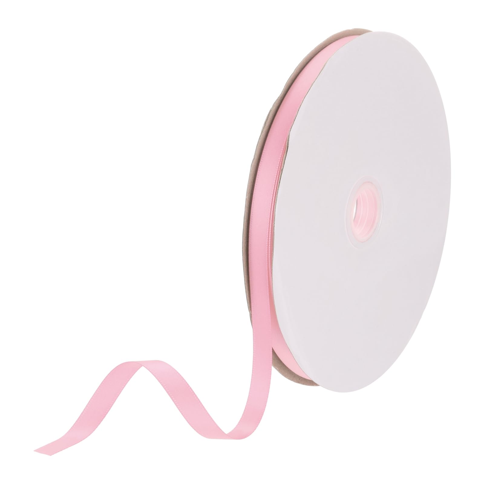 DMiotech 10mm Satin Ribbon 91m/300ft Thin Double Face Fabric Grosgrain Ribbon for Gift Wrapping Floral Hair Flower Bouquet, Pale Pink