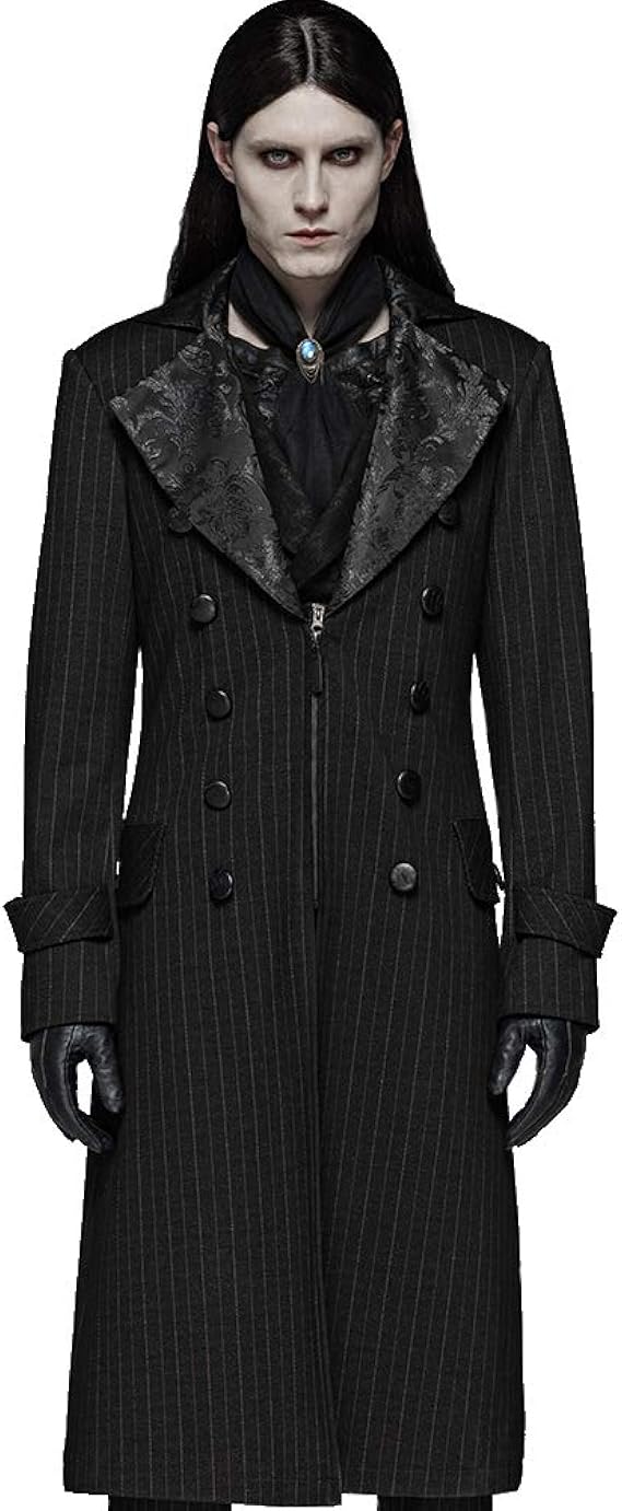 Amazon Punkraveメンズビクトリア朝のゴシック紳士ミディアムロングコートミニマリストスタイルジャカードスプライシングパーティーイブニングフォーマルジャケット コート ジャケット 通販