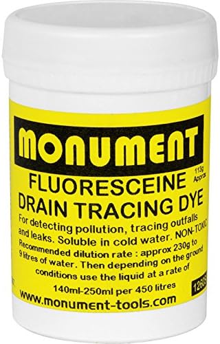 Monument Fluorescein Drain Tracing Dye Liquid - Safe, Non-Toxic, High Visibility