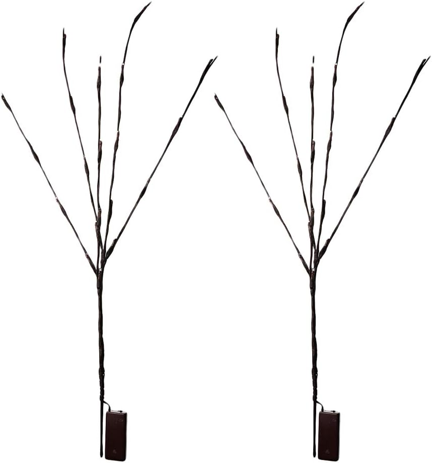 Mobestech Branch Lights, 2 Pack 20LED Tree Light Willow Twig Branch Tree Lamp Battery Powered Christmas Decorative Warm White - Image 4