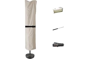 CoverFml Patio Umbrella Cover-420D Waterproof Rectangular Umbrella Cover-Fits Outdoor Market Parasol, Double Sided Umbrella