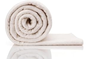 47 x 59 Inch Natural Cotton Quilt Batting,Light Weight Purely Natural All Season Quilt Batting for Quilts, Blankets, Furnitur