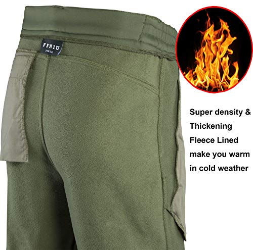 Men's Warm Softshell Fleece Lined Hiking Ski Pants Water Repellent Windproof