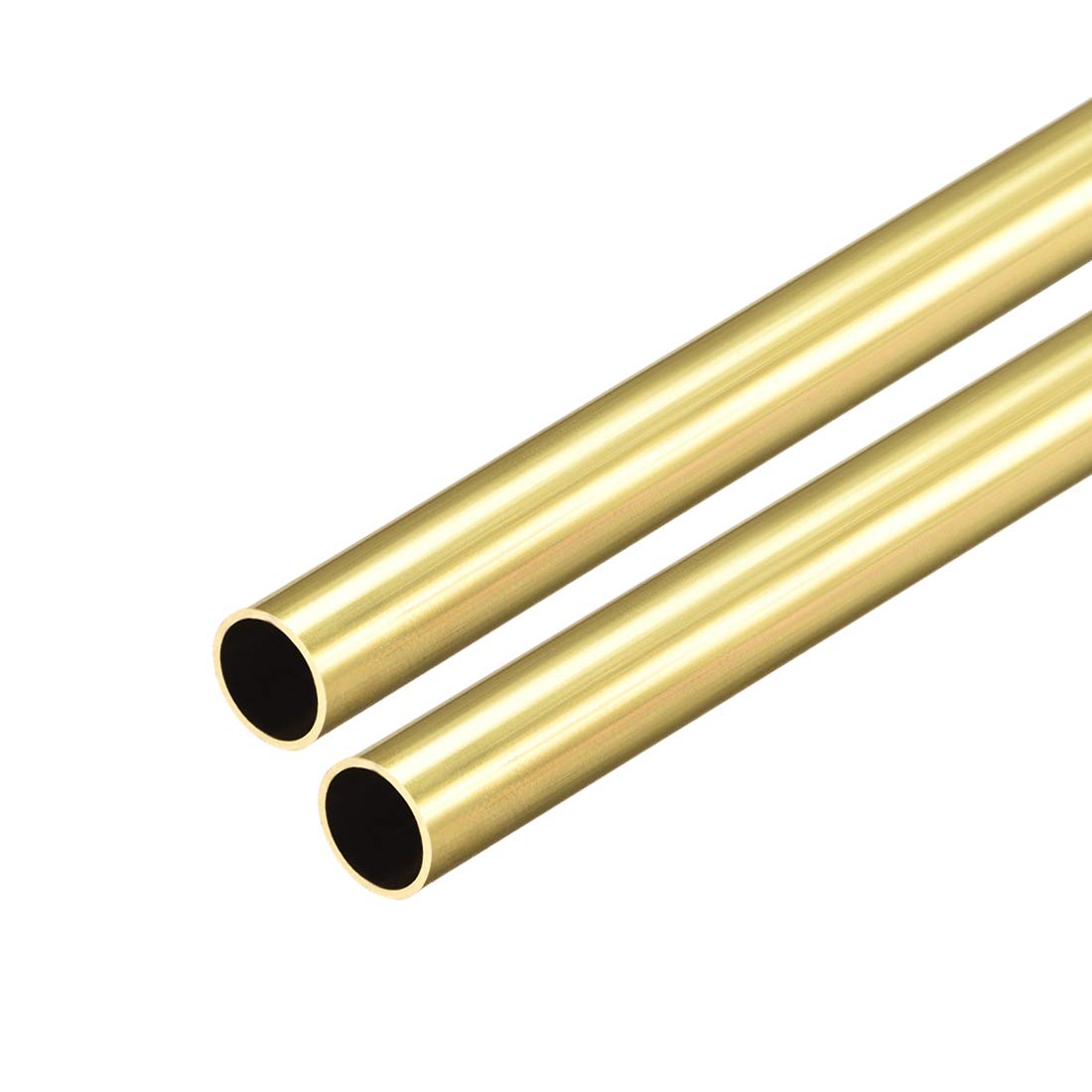 uxcell Brass Round Tube, 300mm Length 8mm OD 0.5mm Wall Thickness, Seamless Straight Pipe Tubing 2 Pcs