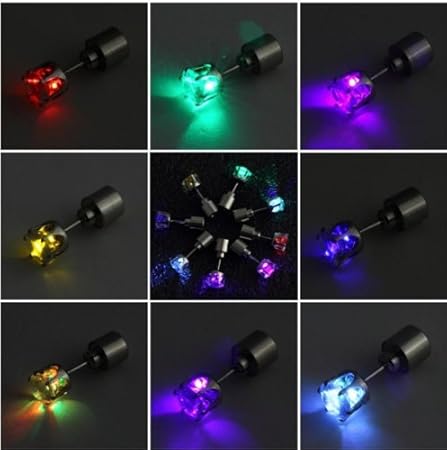 LED Ohrringe Leucht Ohrstecker Ohrringe RGB Farbwechsel bunt leuchtende Ohringe mit Licht