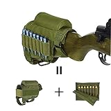 Adjustable Tactical Buttstock Rifle Cheek Rest Pouch Holder for .308 - .300winmag (Army Green)