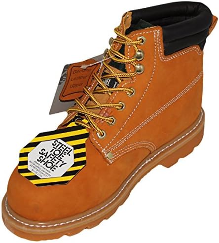 Grizzly bear Men's Construction Steel Toe &amp; Oil Resistant Wheat  Leather Work Boots - 6.5 D(M) US