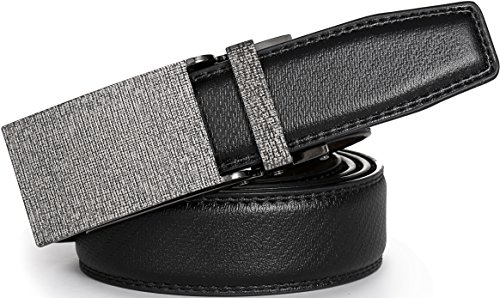 Marino Avenue Men's Genuine Leather Ratchet Dress Belt with Linxx Buckle, Enclosed in an Elegant Gift Box - Black - Style 136 - Adjustable from 28" to 44" Waist
