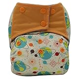 AIO Reusable Washable Cloth Diaper Nappy Charcoal Bamboo Insert Overnight (A-12)
