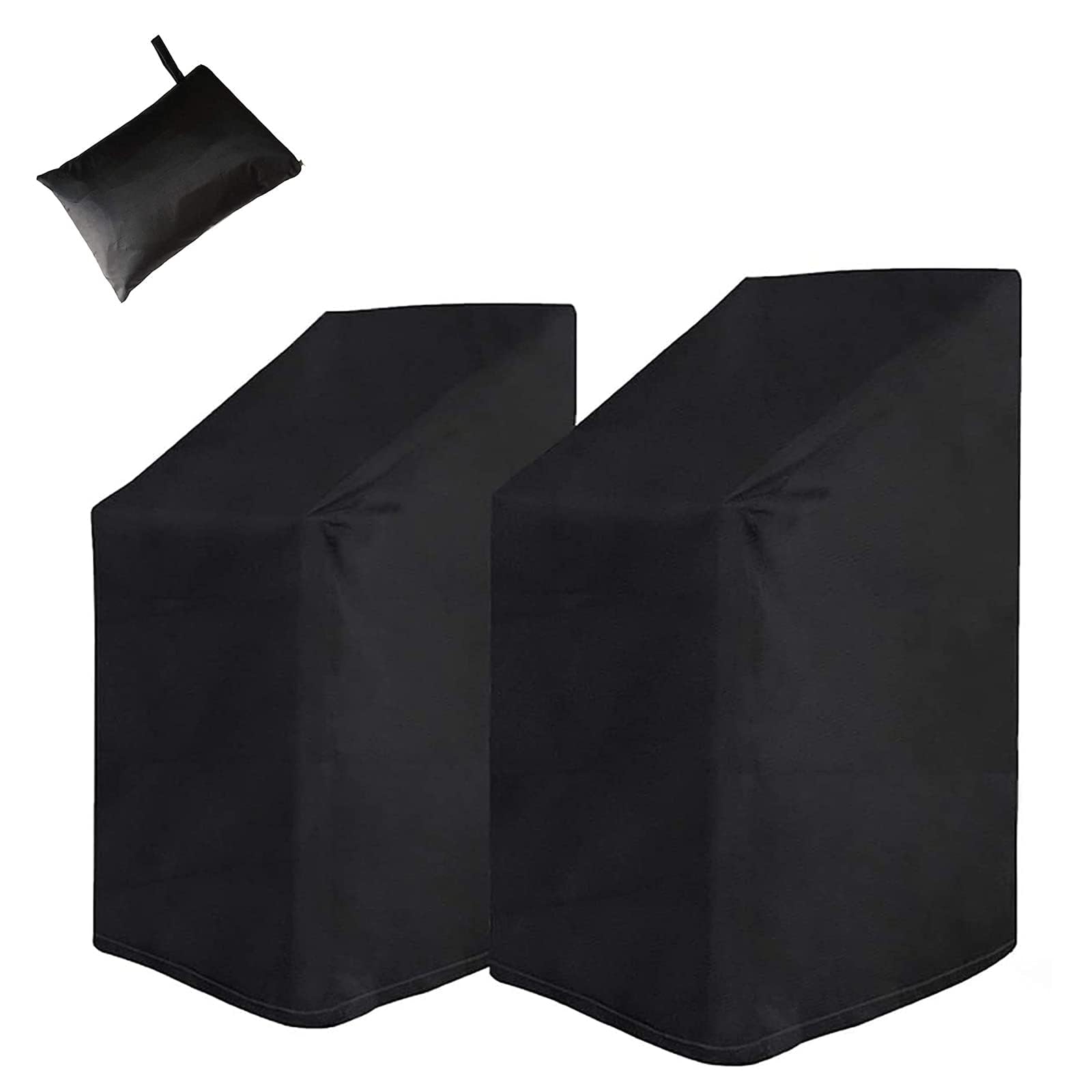 Fozuanei 2 Packs Garden Chair Covers, Waterproof, Windproof, Anti-UV, Rip Proof 210D Oxford Fabric Reclining Garden Chair Cover- ( Black, 89x89x120cm), WLGBHD-007