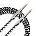 Donner Guitar Cable 10 ft, Premium Electric Instrument Bass Cable AMP Cord 1/4 Straight Black White