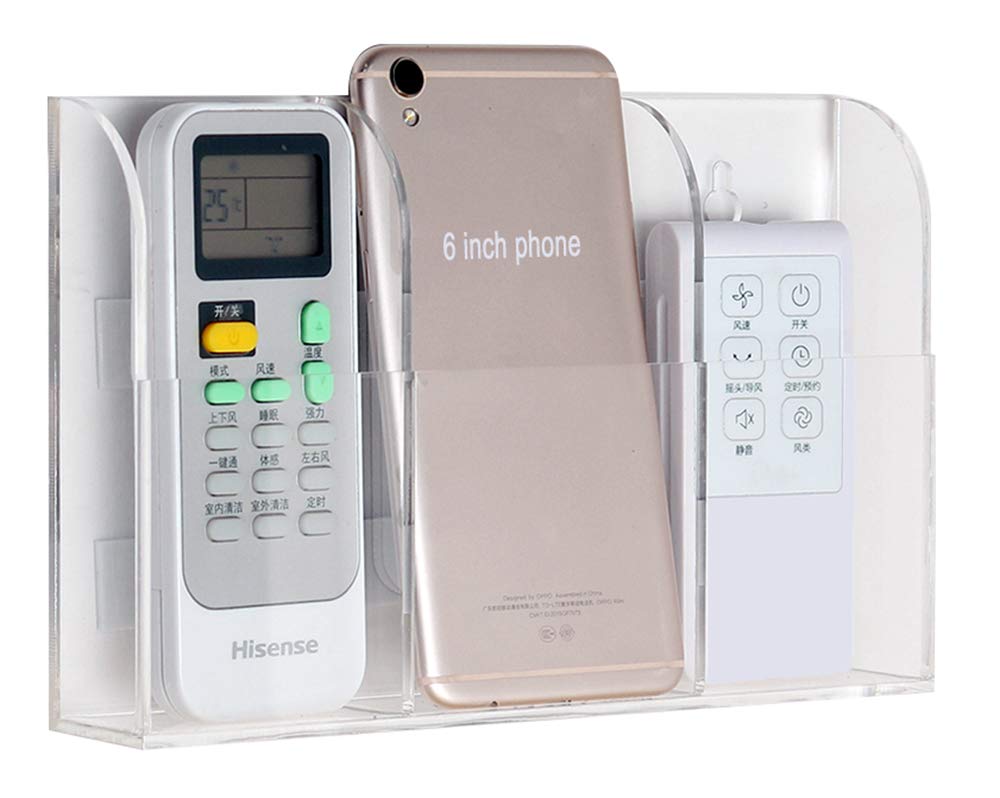Large Size Remote Control Holder Wall Mount Mounted Acrylic, Suitable