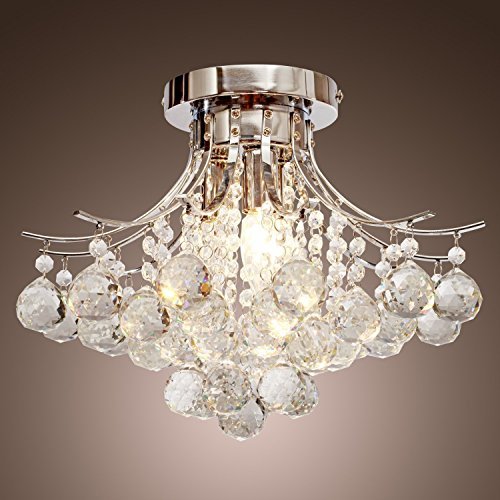 Saint Mossi Chandelier Modern K9 Crystal Chandelier Light, Flush Mount