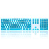Kuzy - Full Size AQUA BLUE Keyboard Cover Skin Silicone for Apple Keyboard with Numeric Keypad Wired USB for iMac - Aqua