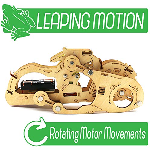 DIY Leaping Vehicle Kit - 3D Wooden Puzzle Mechanical STEM Toy - Build It Yourself Robotics Kit
