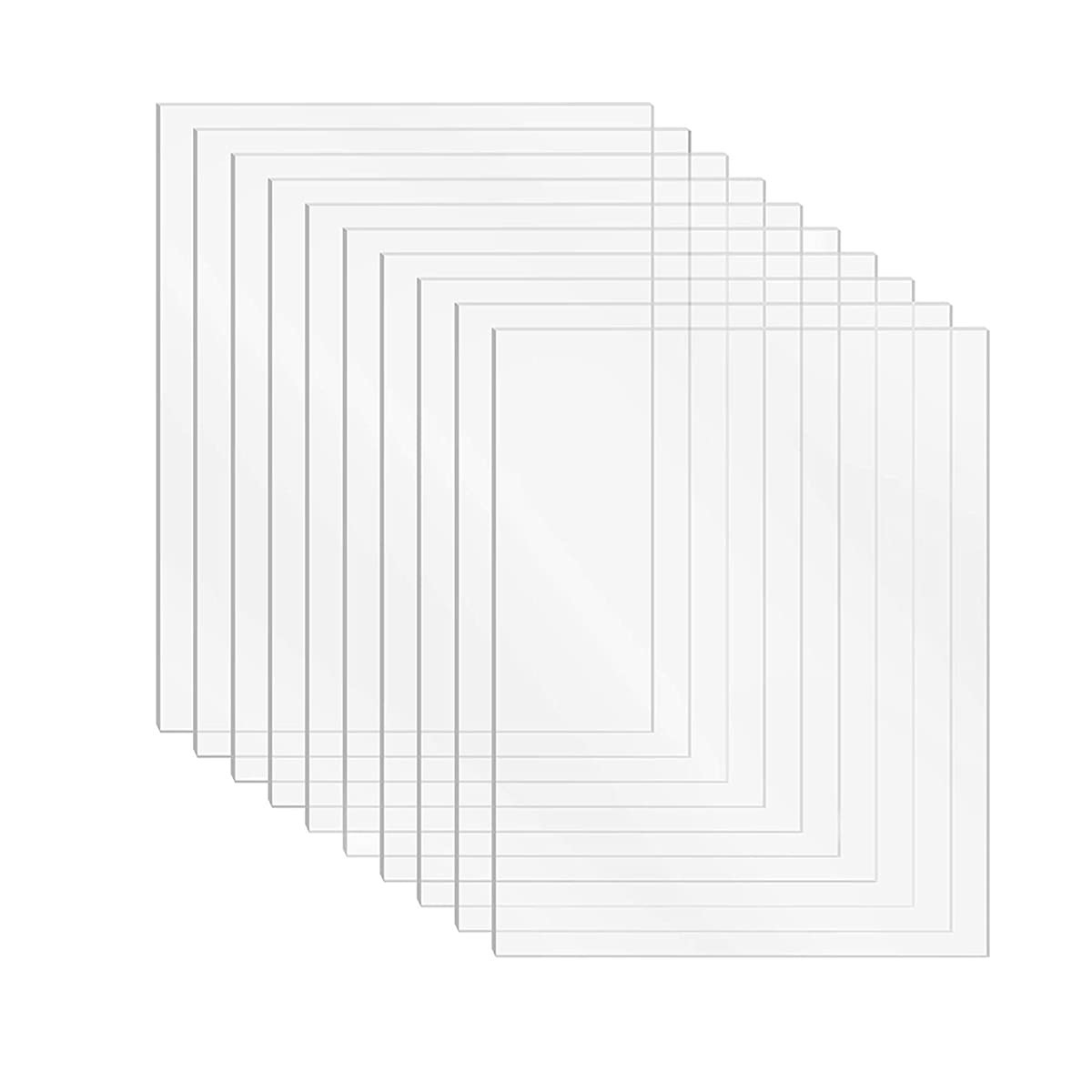 DARENYI 10 Pcs Acrylic Sheet Clear Plastic Sheet 1mm Transparent Acrylic for Drawing, Printing, Craft DIY, Picture Frame etc(18 x 13cm)