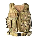 Yakeda Army Fans Tactical Vest Cs Field Outdoor Equipment Supplies Breathable Lightweight Tactical Vest Swat Tactical Vest Special Forces Combat Training Vest--1063(CP)
