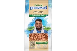 DeHaat Honest Farms Black Chickpeas (Kala Chana) – 35.27 Oz (1kg) | Unpolished, Protein-Rich Legumes | Vegan, Gluten-Free, Non-GMO | Ideal for Chana Masala, Stews & Meal Prep