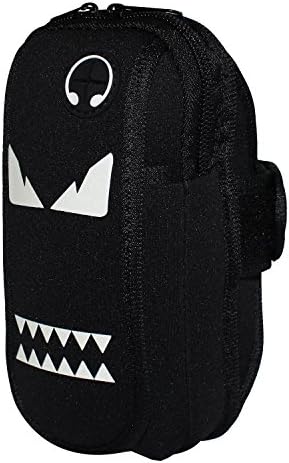 Supermee Luminous Monster Sports Armband Running Arm bag Gym Fitness Workout Cell Phone Case with Earphone Hole iPhone X 8 7 6 6s Plus Samsung Galaxy S5 S6 S7 S8 5.5 Inch