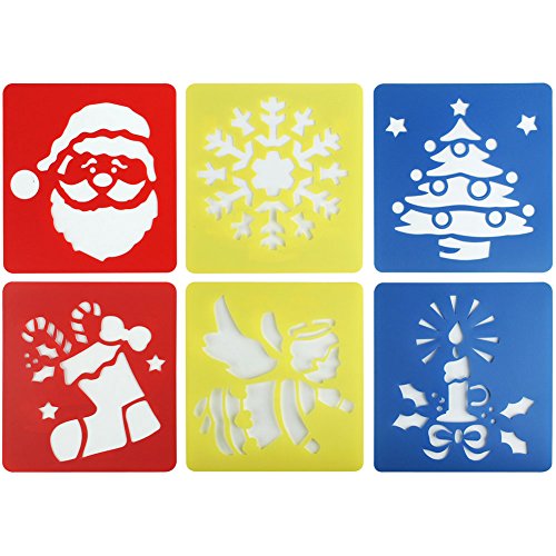 ScivoKaval 30 Pcs Painting Stencil Plastic Drawing Spraying Templates for Kids Crafts Washable Template Cute Patterns for School Projects Assorted Colors - Thumbnail 5