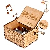 mrwinder Music Box for Hedwig Theme, Merchandise Vintage Classic Wood Hand Crank Carved Best Gift for Kids, Boys, Girls, Friends