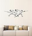 Art of Decals Amazing Home Decor-Large Vinyl Wall Decal Fencers with Foil Fencing School Decor Sport Stickers Mural 483