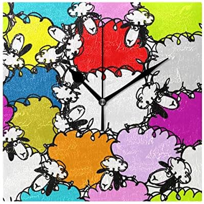 Amanda Billy in Sheeps Clothing Seiko Wall Clock Design Square Quartz Mute No Scale Decorative Clock Easy to Read Home Office School Clock Wall Clock Simple Sset