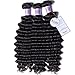 UNICE Deep Wave Human Hair 3 Bundles 16 18 20 inch Unprocessed Brazilian Raw Virgin Hair Quick Weave Extensions for Sew in Natural Color