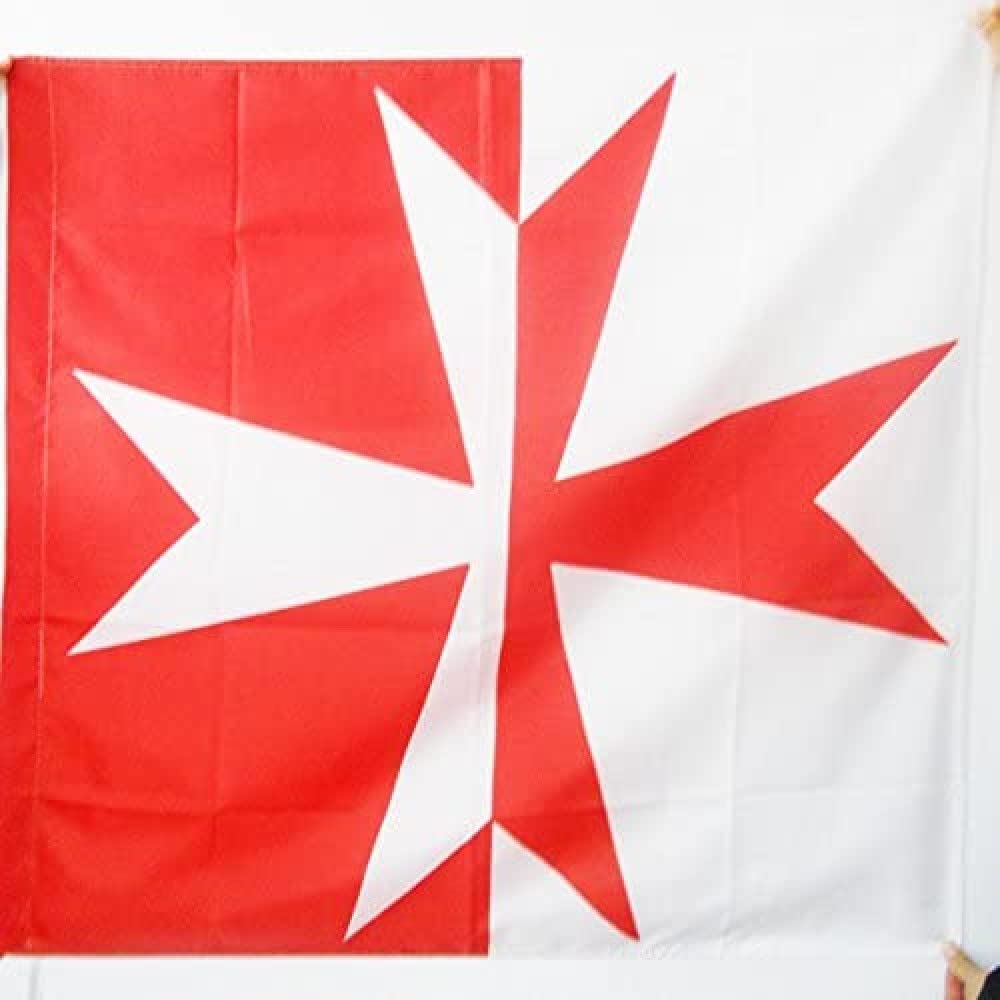 AZ FLAG - Order of Mountjoy Flag - 3x3 Ft - 100% Polyester Cross of Knights of Montjoie Banner with Sleeve - Fade Resistant - Vivid Colors - 3' x 3' Feet - 90x90 Cm